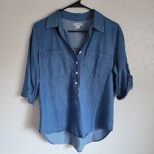 Hannah Blue Denim Button Blouse